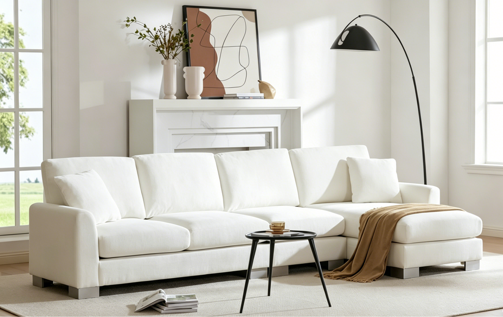 Lit plateforme pleine grandeur en bois avec tête de lit et pied de lit – Chêne / Espresso / Blanc, 2 personnes