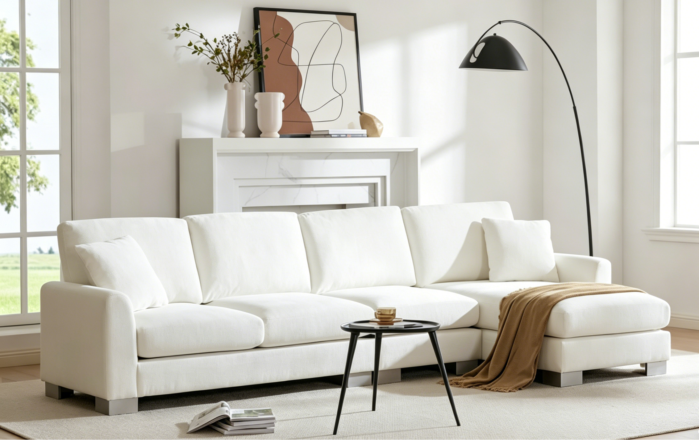 Lit plateforme pleine grandeur en bois avec tête de lit et pied de lit – Chêne / Espresso / Blanc, 2 personnes