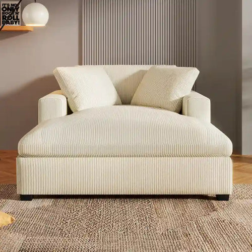 Chaise longue beige, 1-2 places