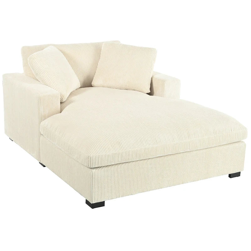 Chaise longue beige, 1-2 places