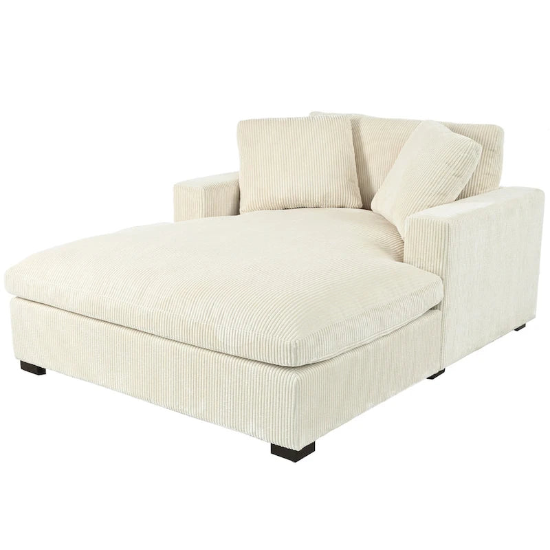 Chaise longue beige, 1-2 places