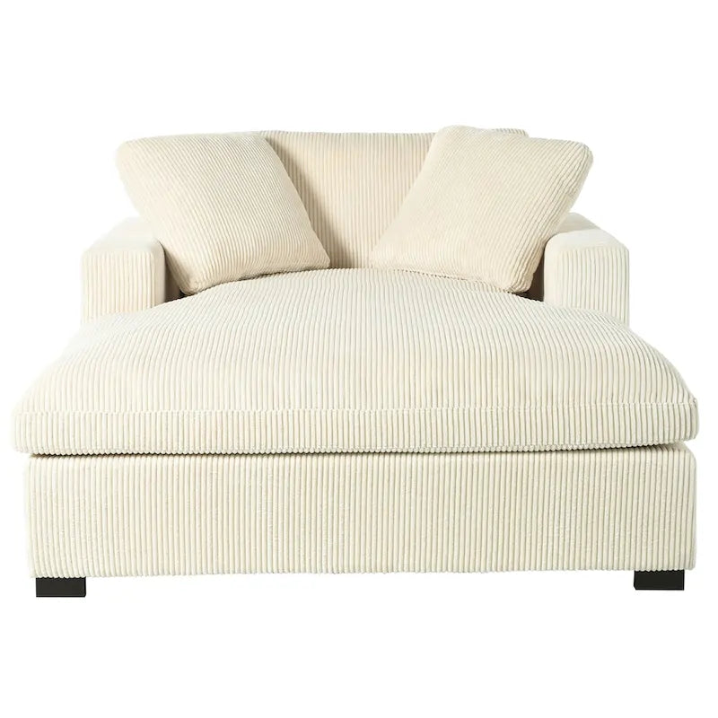 Chaise longue beige, 1-2 places