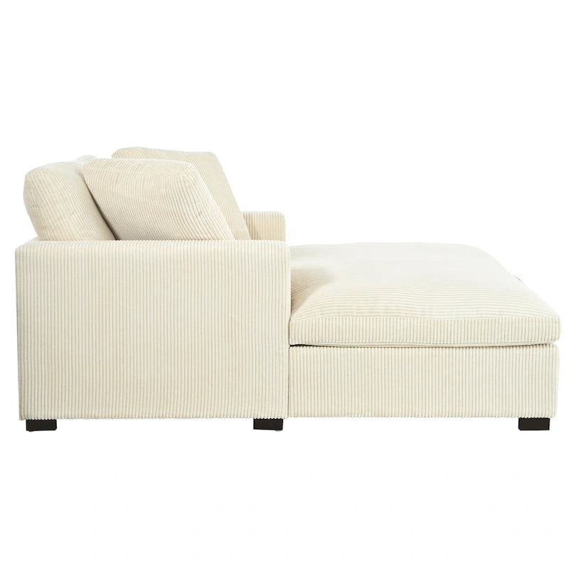 Chaise longue beige, 1-2 places