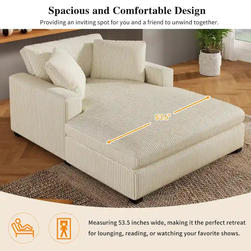 Chaise longue beige, 1-2 places