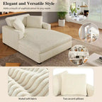 Chaise longue beige, 1-2 places