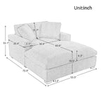 Chaise longue beige, 1-2 places