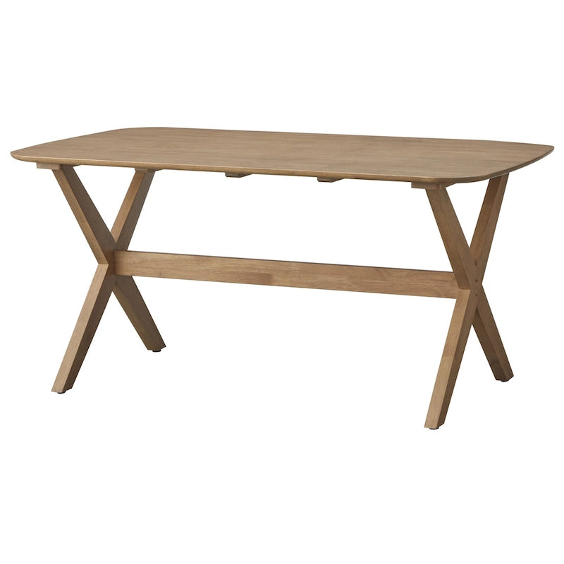 Table de salle à manger rectangulaire en chêne clair, style milieu de siècle, 6 places