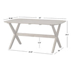 Table de salle à manger rectangulaire en chêne clair, style milieu de siècle, 6 places