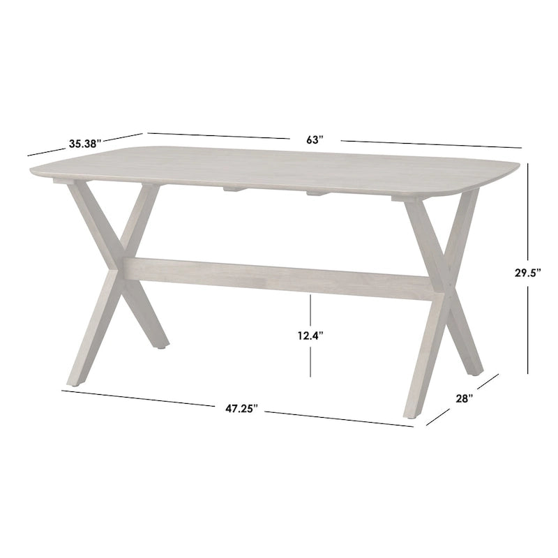 Table de salle à manger rectangulaire en chêne clair, style milieu de siècle, 6 places