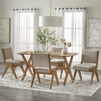 Table de salle à manger rectangulaire en chêne clair, style milieu de siècle, 6 places