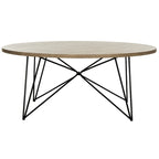 Table basse ronde en bois marron clair – 34"L x 34"P x 14"H