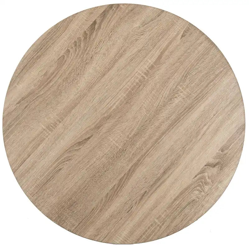 Table basse ronde en bois marron clair – 34"L x 34"P x 14"H