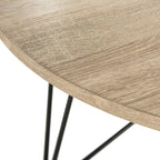 Table basse ronde en bois marron clair – 34"L x 34"P x 14"H