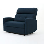 Fauteuil inclinable électrique capitonné bleu marine, une place