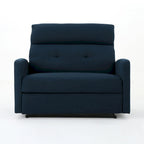 Fauteuil inclinable électrique capitonné bleu marine, une place