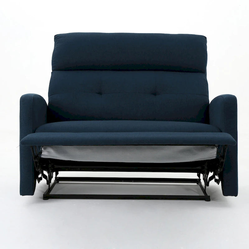 Fauteuil inclinable électrique capitonné bleu marine, une place