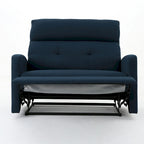 Fauteuil inclinable électrique capitonné bleu marine, une place