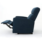Fauteuil inclinable électrique capitonné bleu marine, une place