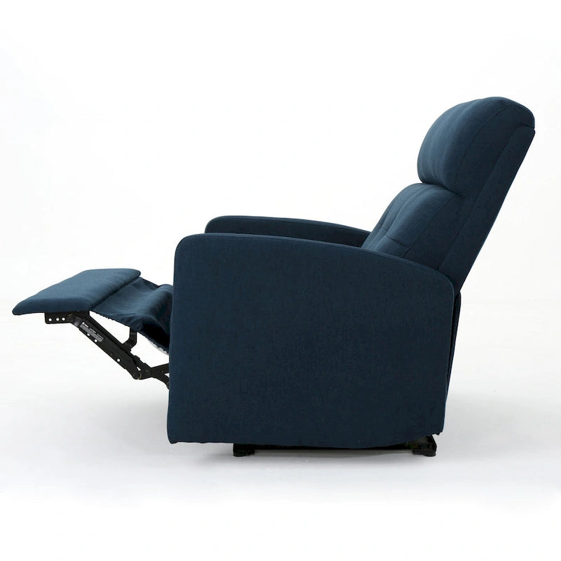Fauteuil inclinable électrique capitonné bleu marine, une place