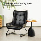 Fauteuil d'appoint dossier haut, cuir PU, une place, noir