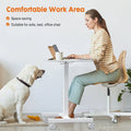 Bureau debout réglable en hauteur pour 1 personne, Blanc / Noir / Marron rustique