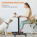 Bureau debout réglable en hauteur pour 1 personne, Blanc / Noir / Marron rustique