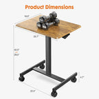 Bureau debout réglable en hauteur pour 1 personne, Blanc / Noir / Marron rustique