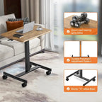 Bureau debout réglable en hauteur pour 1 personne, Blanc / Noir / Marron rustique