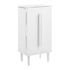 Armoire à bijoux en bois blanc avec miroir – Pieds fuselés, Simple