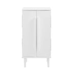 Armoire à bijoux en bois blanc avec miroir – Pieds fuselés, Simple