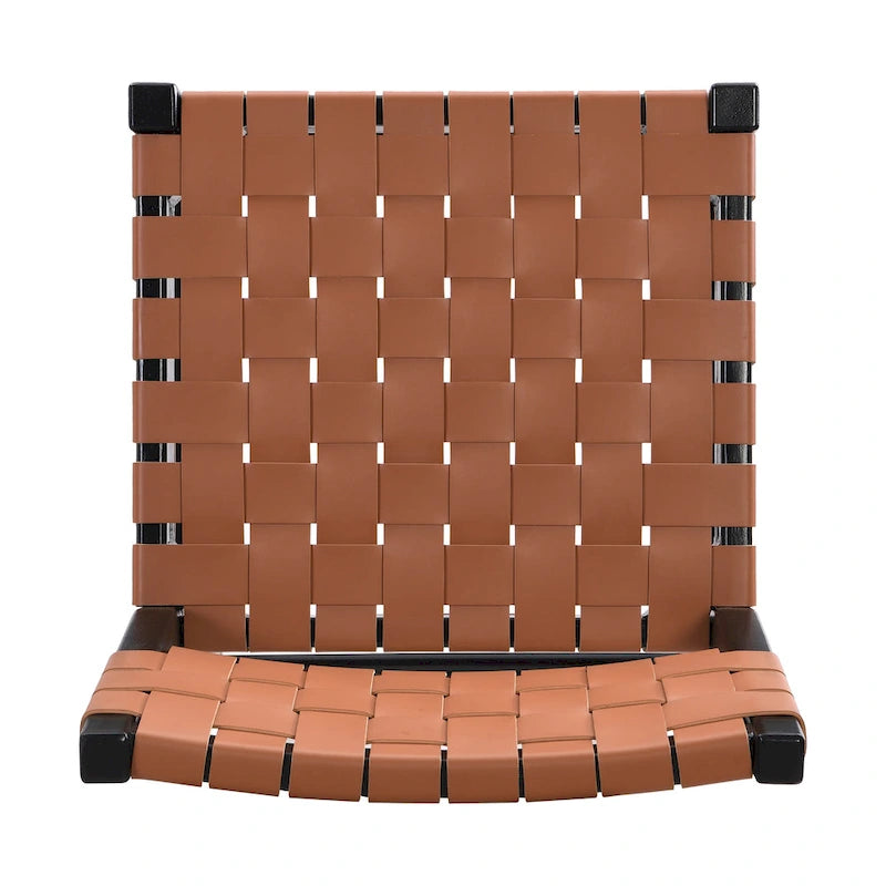 Tabourets de comptoir tissés en similicuir PU noir marron, lot de 2