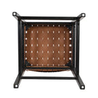 Tabourets de comptoir tissés en similicuir PU noir marron, lot de 2