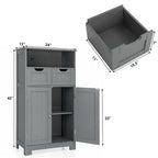 Meuble bas de rangement avec tiroirs et porte, espresso / noir / gris — 3 compartiments