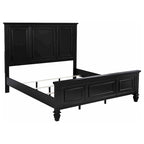 Lit King en panneau style ferme noir
