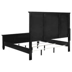 Lit King en panneau style ferme noir