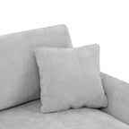 Canapé d'angle en L blanc/gris clair avec méridienne, 4-5 places