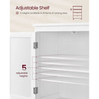 Meuble de salle de bain autoportant avec 2 tiroirs et étagère réglable — Blanc / Gris colombe / Vert forêt
