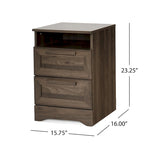 Lot de 2 tables de chevet à 2 tiroirs, style rustique – Érable gris / Noyer
