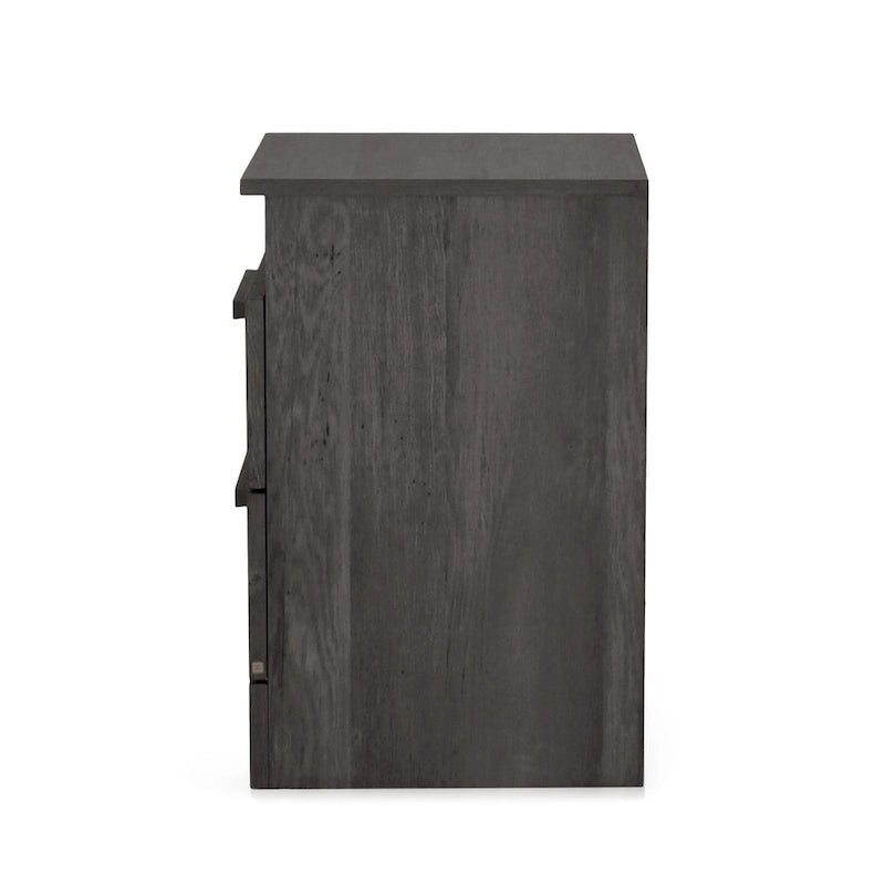 Lot de 2 tables de chevet à 2 tiroirs, style rustique – Érable gris / Noyer