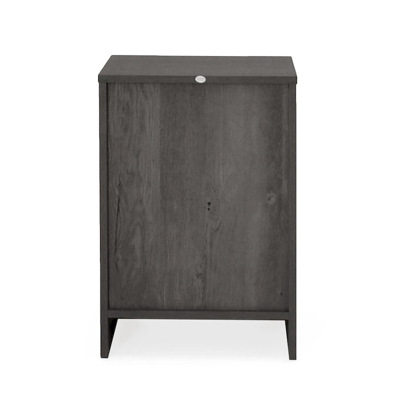 Lot de 2 tables de chevet à 2 tiroirs, style rustique – Érable gris / Noyer