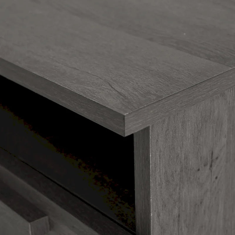 Lot de 2 tables de chevet à 2 tiroirs, style rustique – Érable gris / Noyer
