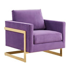 Fauteuil d'appoint du milieu du siècle en velours beige avec pieds dorés, une place