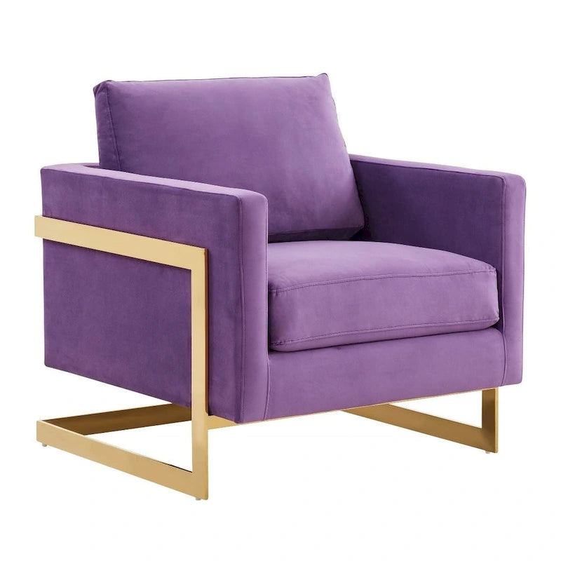 Fauteuil d'appoint du milieu du siècle en velours beige avec pieds dorés, une place