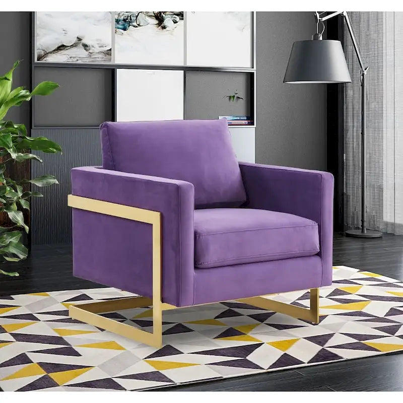 Fauteuil d'appoint du milieu du siècle en velours beige avec pieds dorés, une place