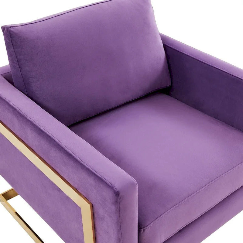 Fauteuil d'appoint du milieu du siècle en velours beige avec pieds dorés, une place