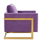 Fauteuil d'appoint du milieu du siècle en velours beige avec pieds dorés, une place