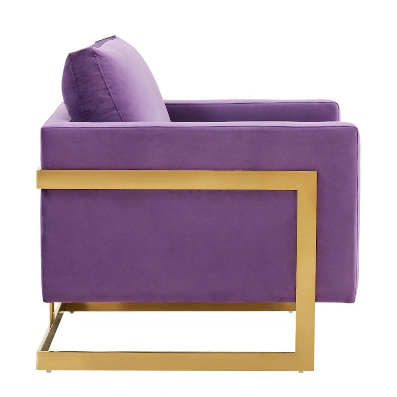 Fauteuil d'appoint du milieu du siècle en velours beige avec pieds dorés, une place