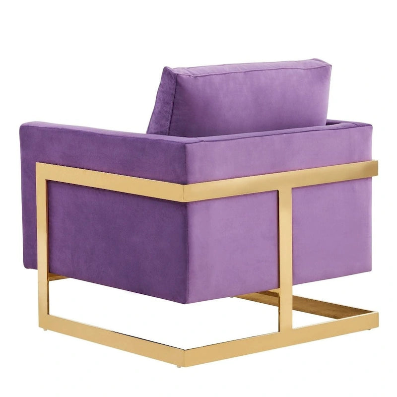 Fauteuil d'appoint du milieu du siècle en velours beige avec pieds dorés, une place
