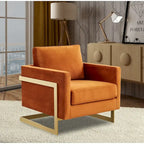 Fauteuil d'appoint du milieu du siècle en velours beige avec pieds dorés, une place