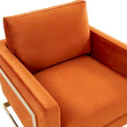 Fauteuil d'appoint du milieu du siècle en velours beige avec pieds dorés, une place